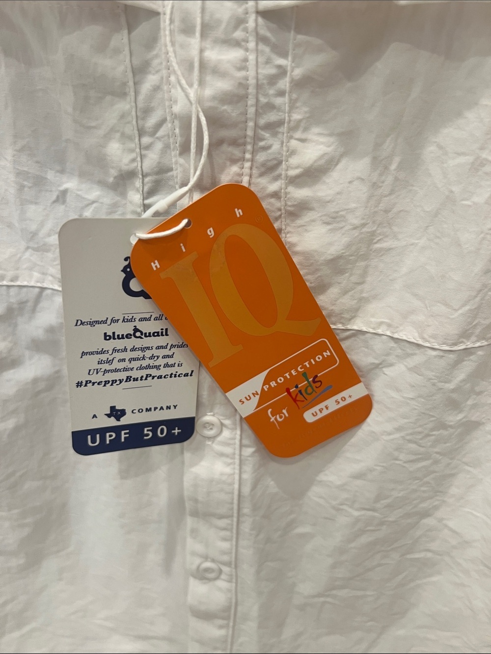 Blue Quail Size 7 White Short-Sleeve Button-Down Shirt - UPF Sun Protection - Picture 2 of 7